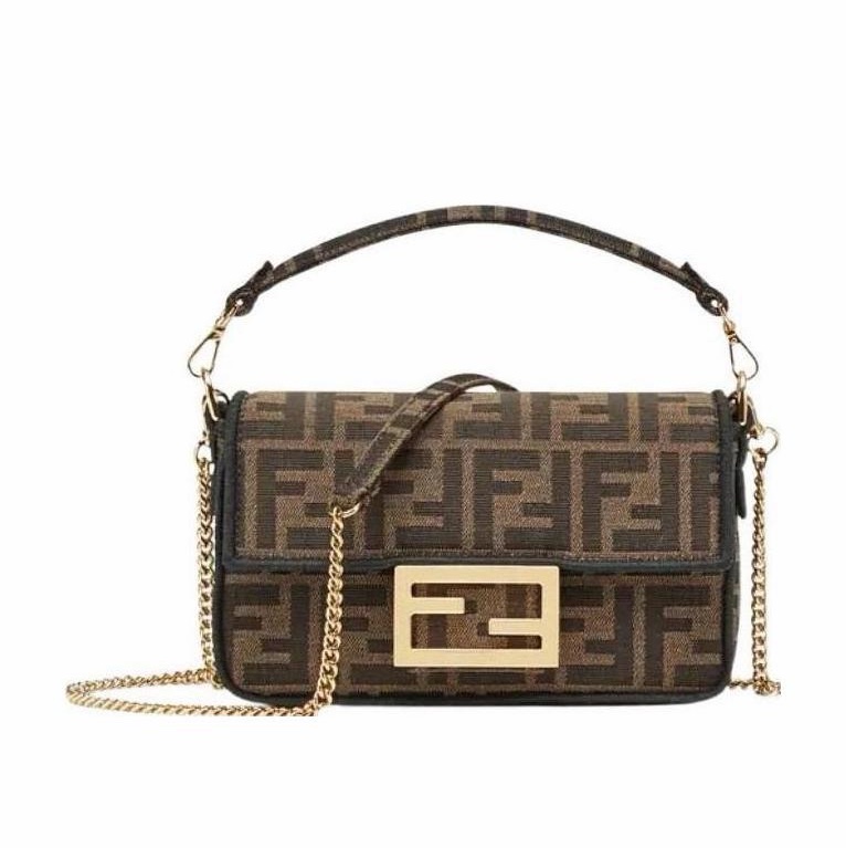 Fendi 女士 迷你BAGUETTE徽標提花單肩包均碼碼MINI、20cm*5cm*13cm-1