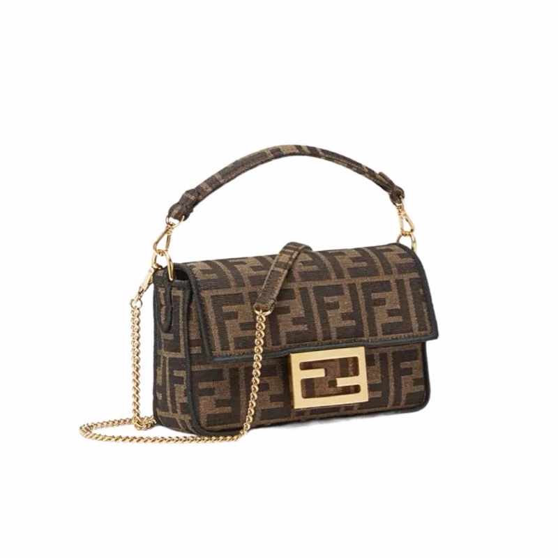 Fendi 女士 迷你BAGUETTE徽標提花單肩包均碼碼MINI、20cm*5cm*13cm-3