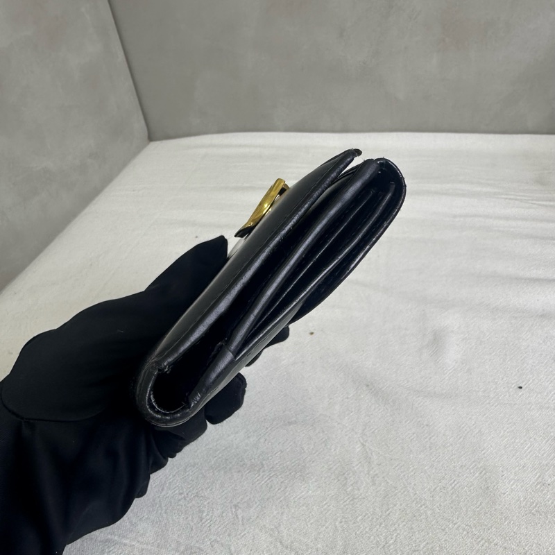 GUCCI 中古 黑色金扣G LOGO 短夾-4