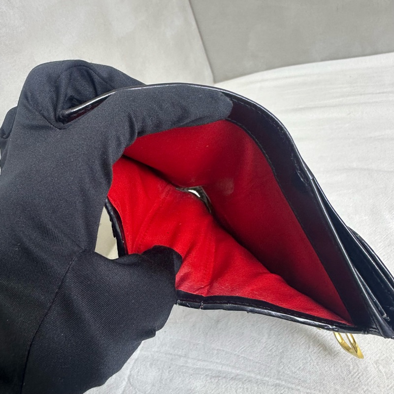 GUCCI 中古 黑色金扣G LOGO 短夾-7