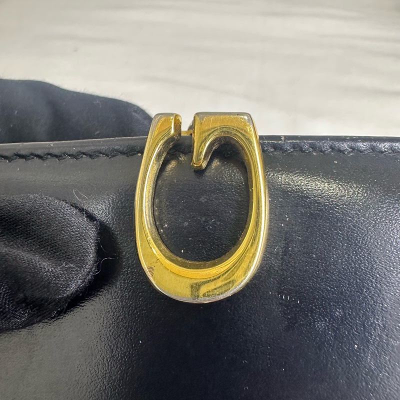 GUCCI 中古 黑色金扣G LOGO 短夾-9