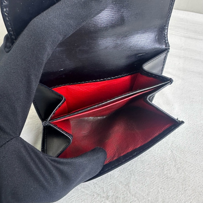 GUCCI 中古 黑色金扣G LOGO 短夾-20