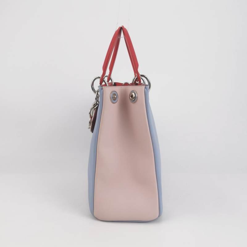 Dior Diorissimo中號牛皮拼色Dior字母吊飾子母包單肩包-3