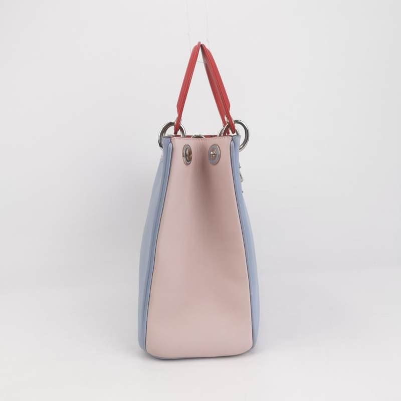 Dior Diorissimo中號牛皮拼色Dior字母吊飾子母包單肩包-4