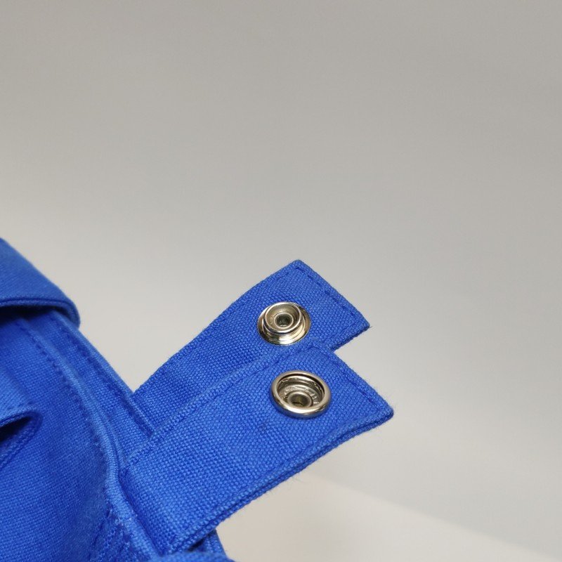 Hermes沙灘包手提包帆布銀扣藍色-11