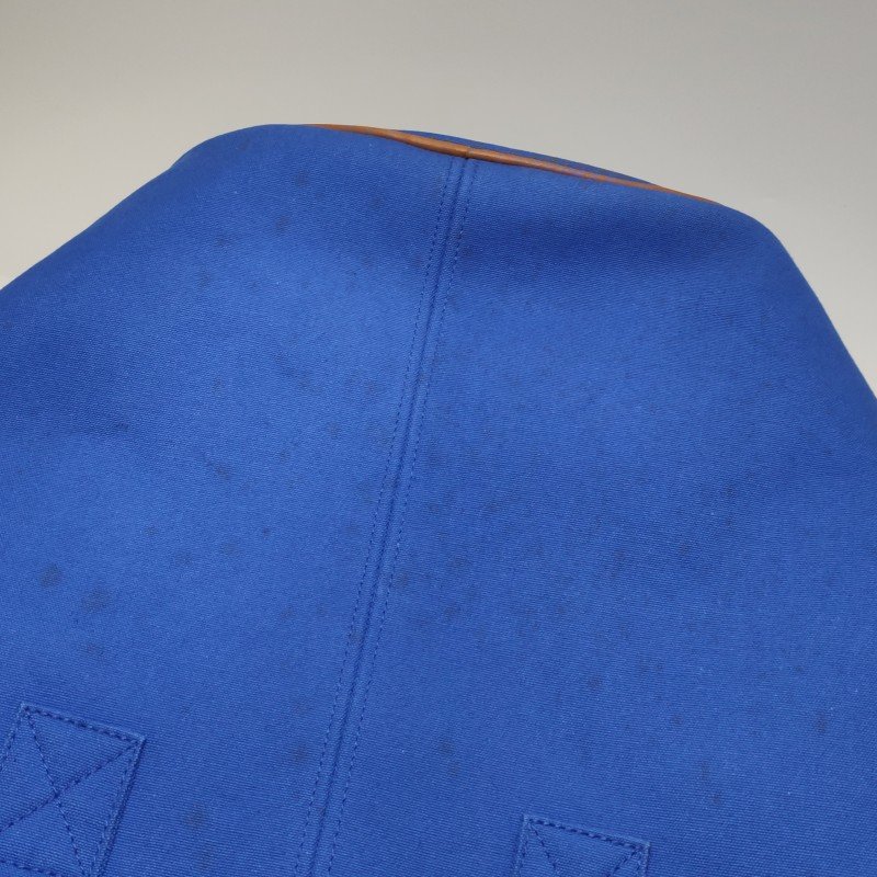 Hermes沙灘包手提包帆布銀扣藍色-12