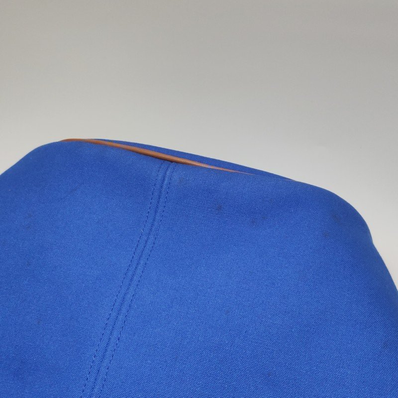 Hermes沙灘包手提包帆布銀扣藍色-14