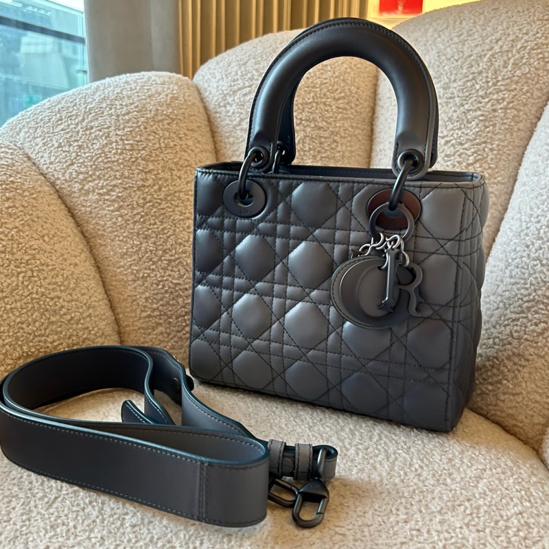 DIOR Lady dior MY ABC 四格黛妃包- 小號漸變灰藍-0