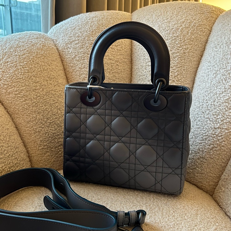 DIOR Lady dior MY ABC 四格黛妃包- 小號漸變灰藍-4