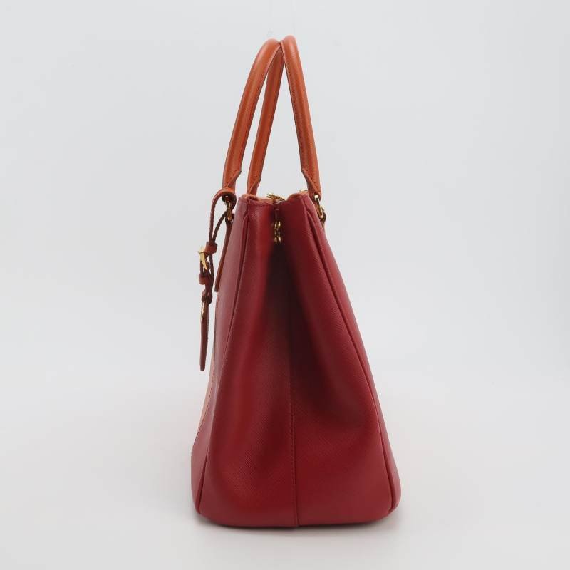 Prada Galleria殺手包大號牛皮拼色三角徽標單肩包-2