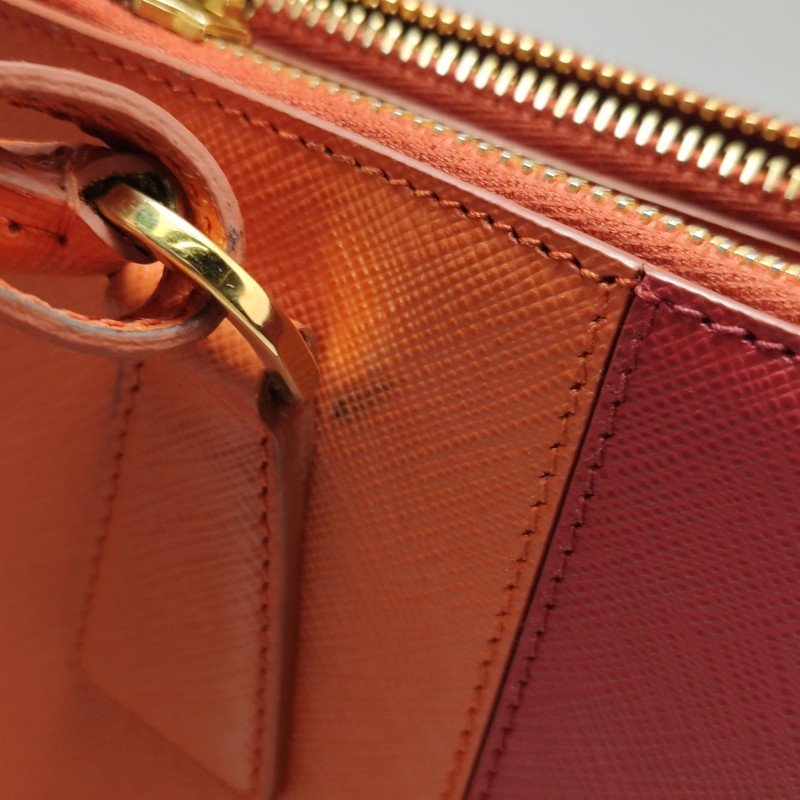 Prada Galleria殺手包大號牛皮拼色三角徽標單肩包-10