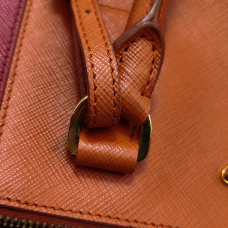 Prada Galleria殺手包大號牛皮拼色三角徽標單肩包-12