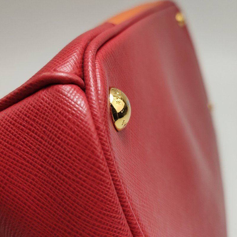 Prada Galleria殺手包大號牛皮拼色三角徽標單肩包-13