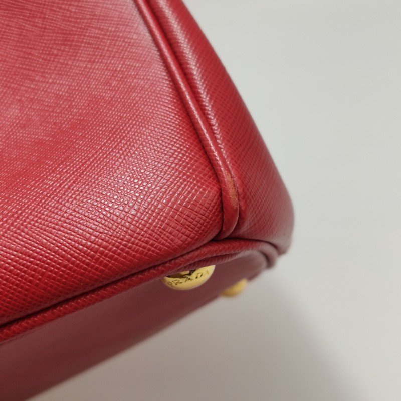 Prada Galleria殺手包大號牛皮拼色三角徽標單肩包-17