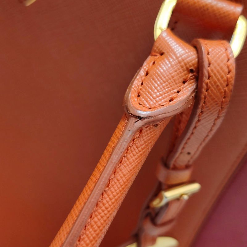 Prada Galleria殺手包大號牛皮拼色三角徽標單肩包-18