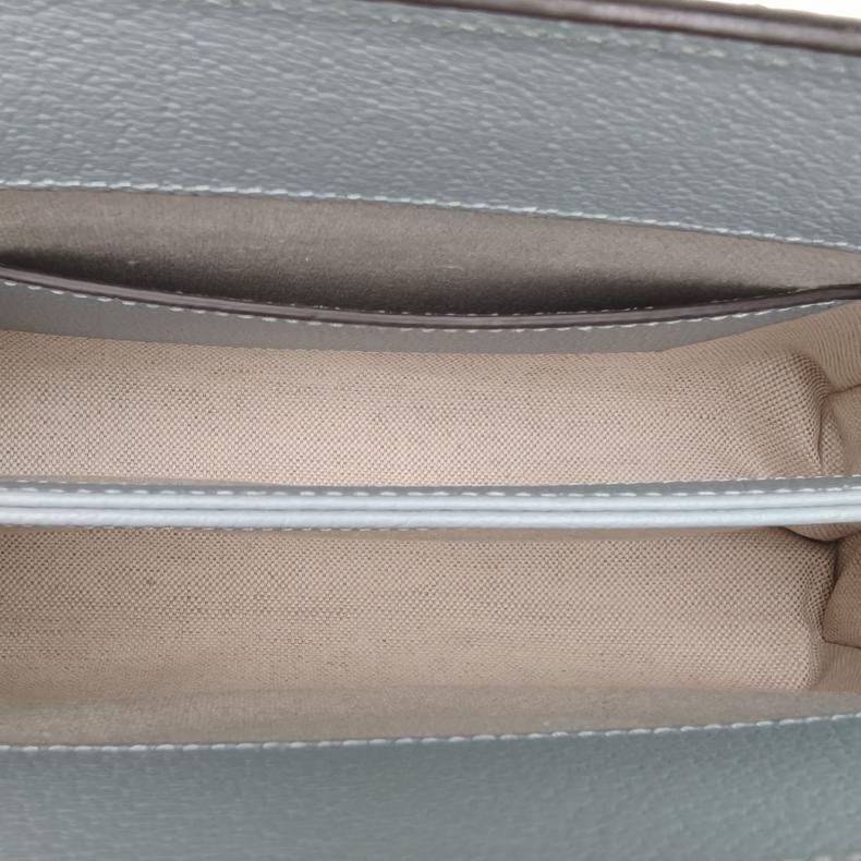 GUCCI Ophidia夾子包小號26綠色牛皮/PVC淺金扣肩背包-5