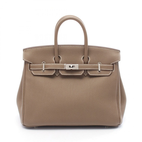 愛馬仕 Birkin 25 手提包 B Togo 皮革 Etoupe 灰色 二手 女士 SHW