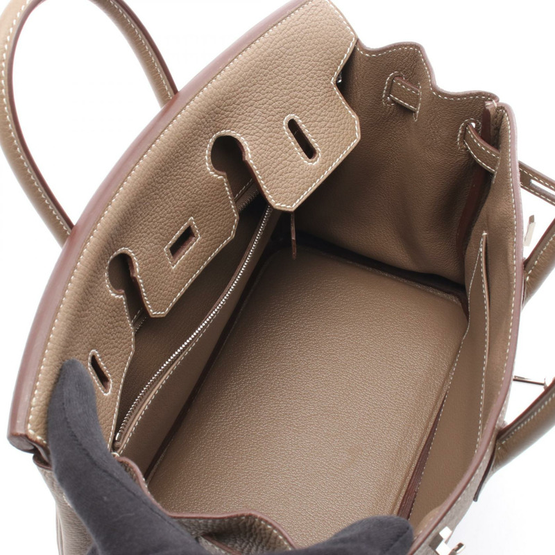 愛馬仕 Birkin 25 手提包 B Togo 皮革 Etoupe 灰色 二手 女士 SHW-2