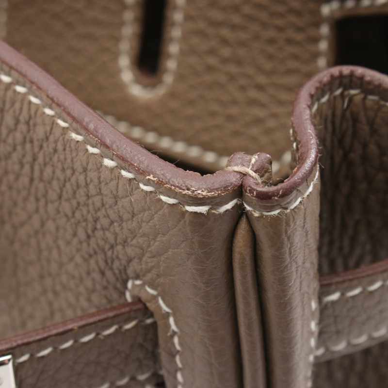 愛馬仕 Birkin 25 手提包 B Togo 皮革 Etoupe 灰色 二手 女士 SHW-6