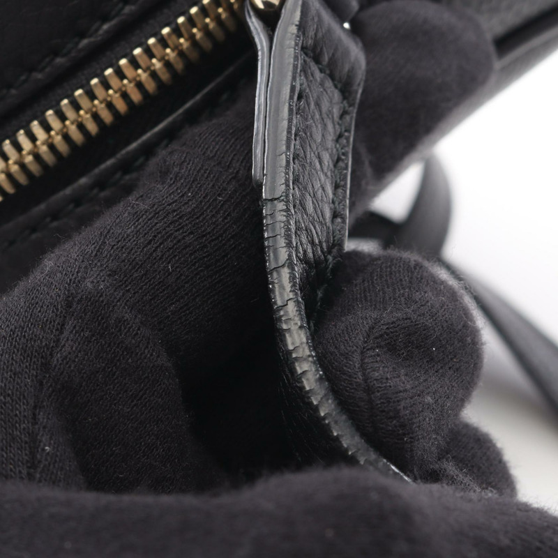 GUCCI Soho Disco 互扣式 G 肩背包 308364 黑色皮革 二手 女士-9