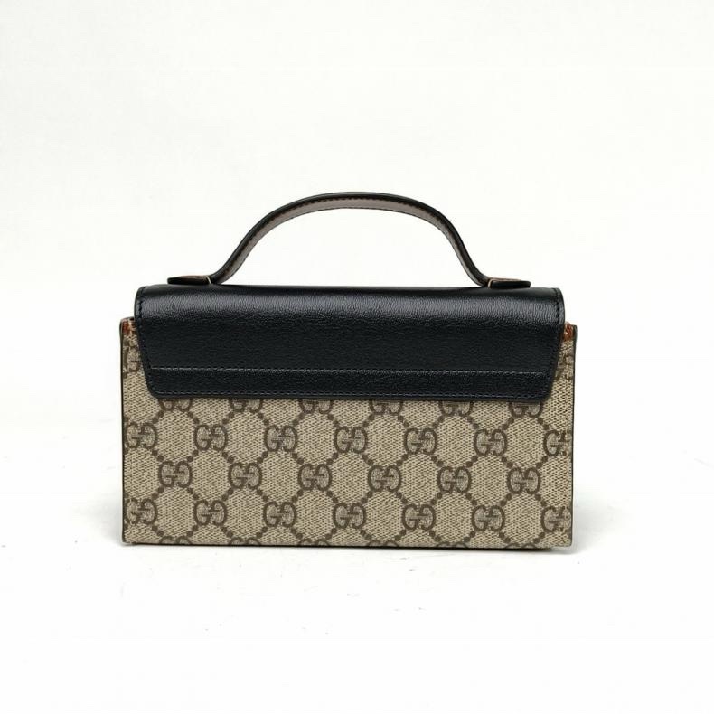 GUCCI Padlock鎖頭包手提方盒子Mini18老花牛皮/PVC金扣-2