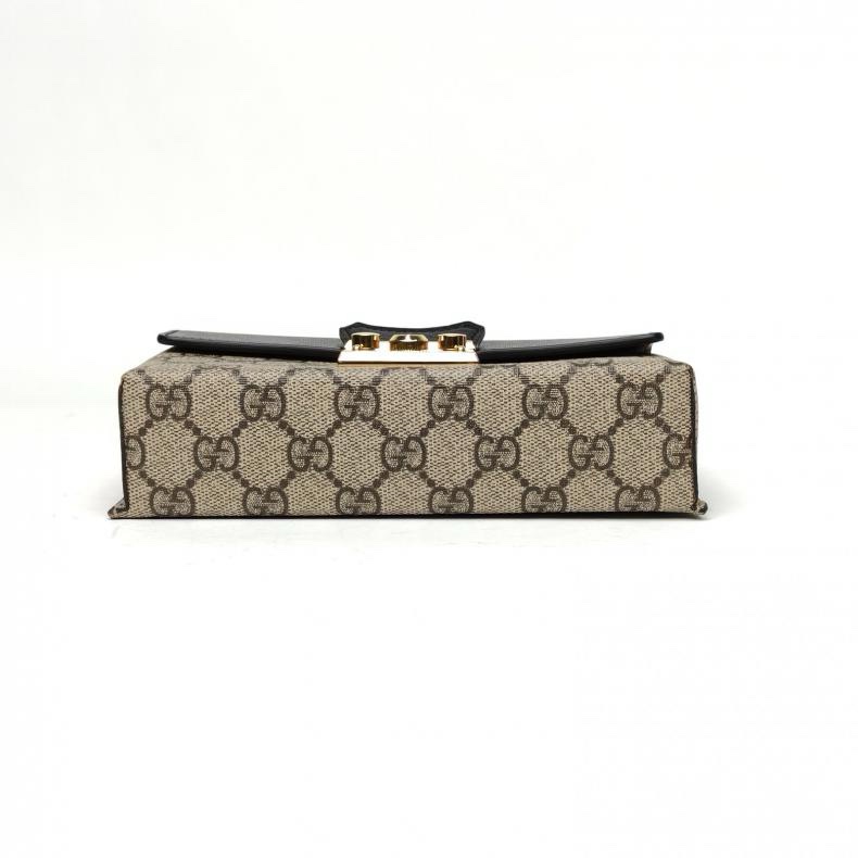 GUCCI Padlock鎖頭包手提方盒子Mini18老花牛皮/PVC金扣-3