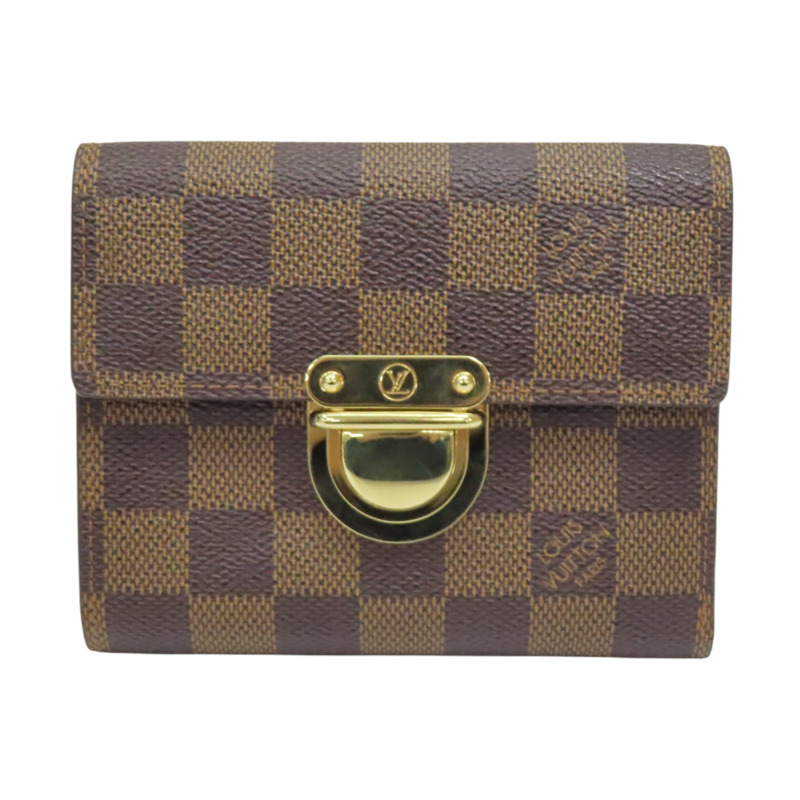 棕色 棋盤格帆布 Portefeuille Koala 三折短夾【LOUIS VUITTON LV 路易威登】 N60005-0