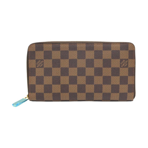 棕色 棋盤格帆布 Zippy Organizer 拉鍊長夾【LOUIS VUITTON LV 路易威登】 N60003