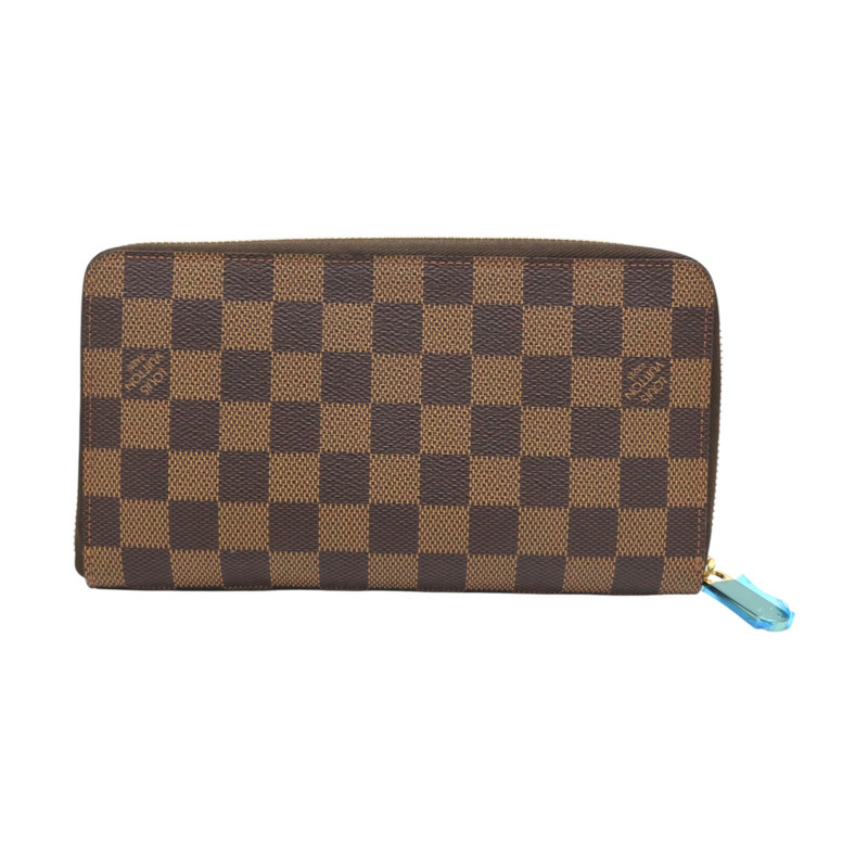棕色 棋盤格帆布 Zippy Organizer 拉鍊長夾【LOUIS VUITTON LV 路易威登】 N60003-1