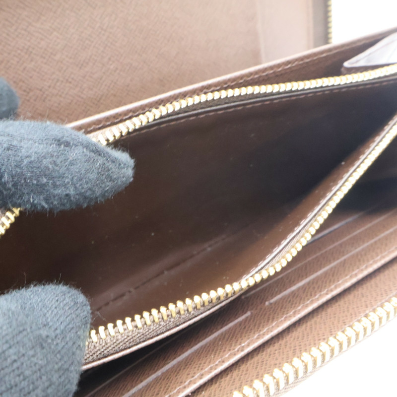 棕色 棋盤格帆布 Zippy Organizer 拉鍊長夾【LOUIS VUITTON LV 路易威登】 N60003-6