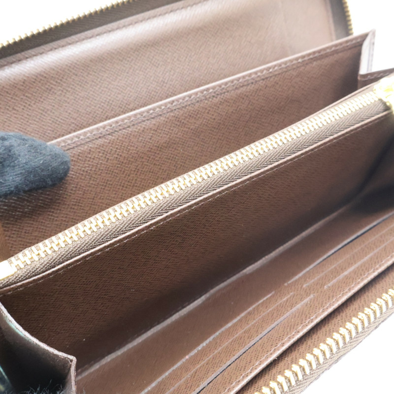 棕色 棋盤格帆布 Zippy Organizer 拉鍊長夾【LOUIS VUITTON LV 路易威登】 N60003-7