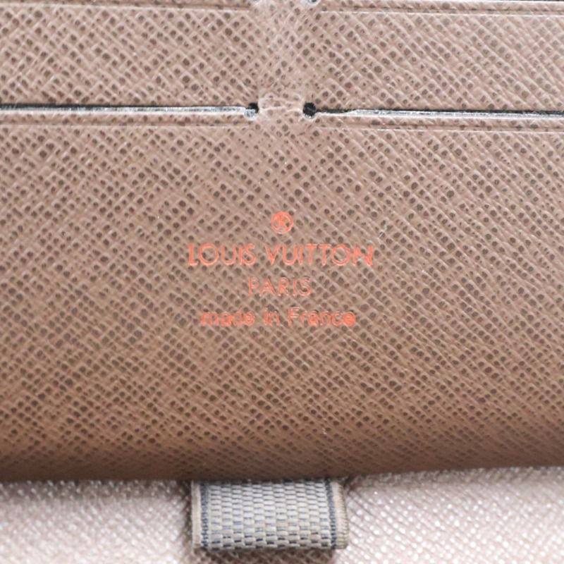 棕色 棋盤格帆布 Zippy Organizer 拉鍊長夾【LOUIS VUITTON LV 路易威登】 N60003-8
