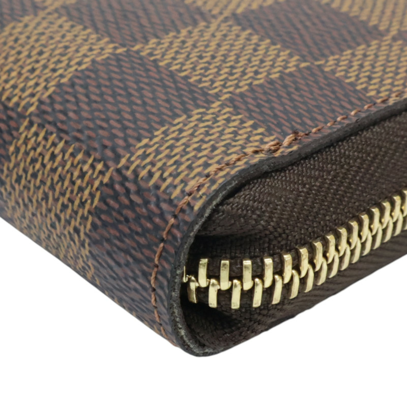 棕色 棋盤格帆布 Zippy Organizer 拉鍊長夾【LOUIS VUITTON LV 路易威登】 N60003-11