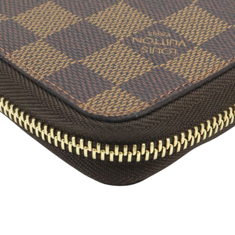 棕色 棋盤格帆布 Zippy Organizer 拉鍊長夾【LOUIS VUITTON LV 路易威登】 N60003-12