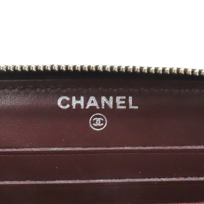 黑色 牛皮 Vstitch zip multi case 拉鍊中夾【CHANEL 香奈兒】-6