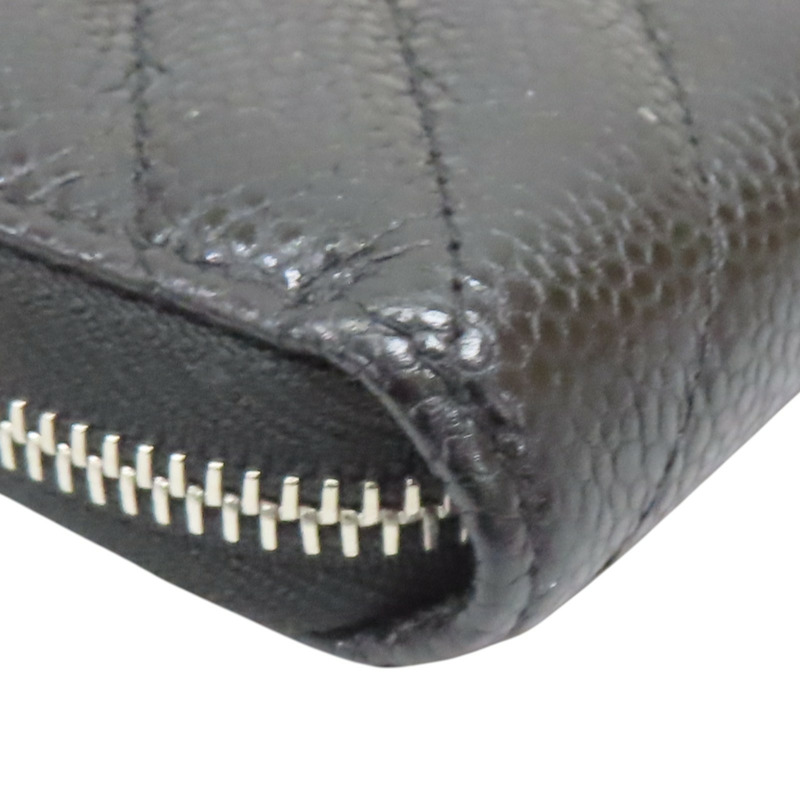 黑色 牛皮 Vstitch zip multi case 拉鍊中夾【CHANEL 香奈兒】-10