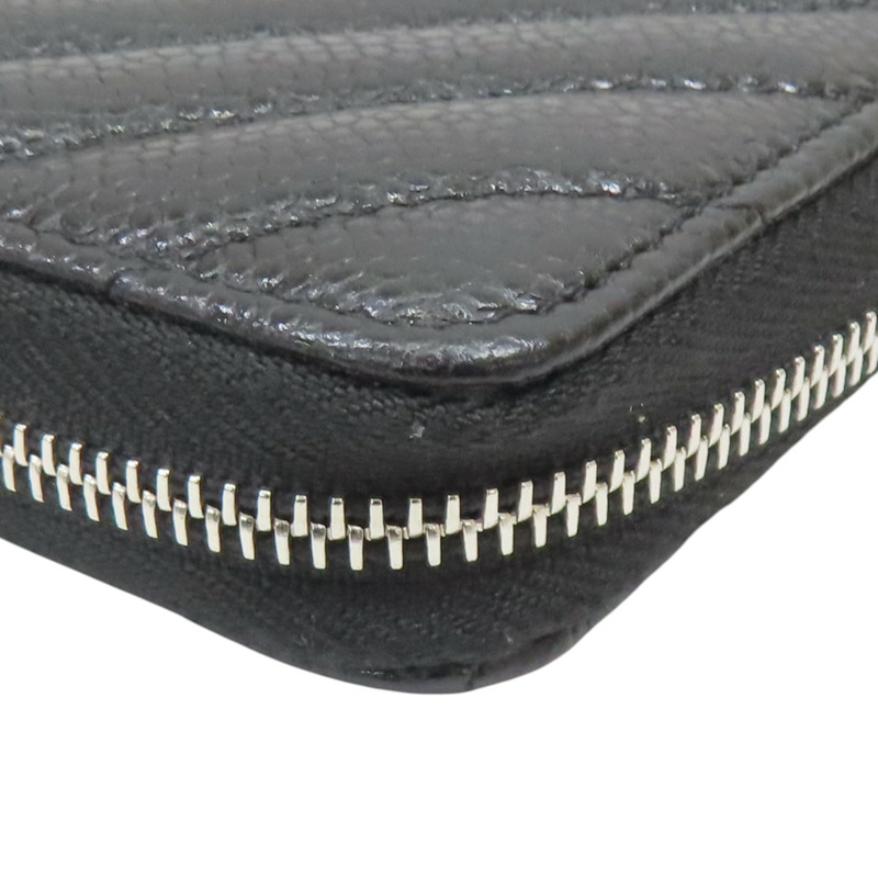 黑色 牛皮 Vstitch zip multi case 拉鍊中夾【CHANEL 香奈兒】-12