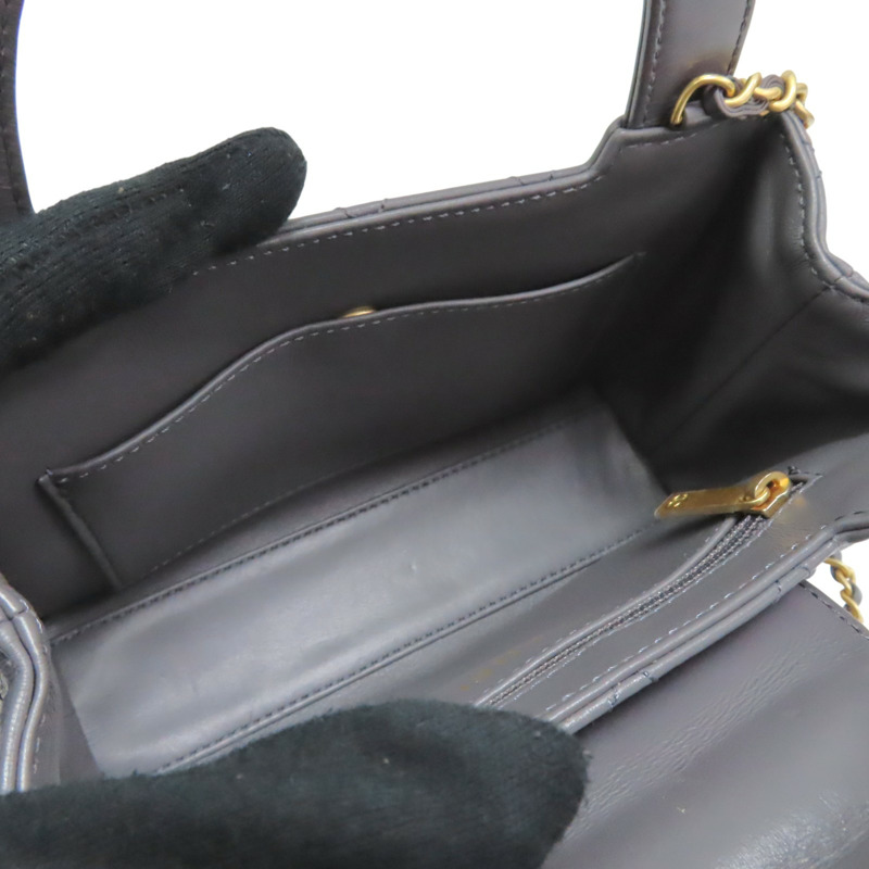 銀灰色 牛皮 Kelly Mini 鏈帶 肩背包 金釦【CHANEL 香奈兒】 AS4416-6