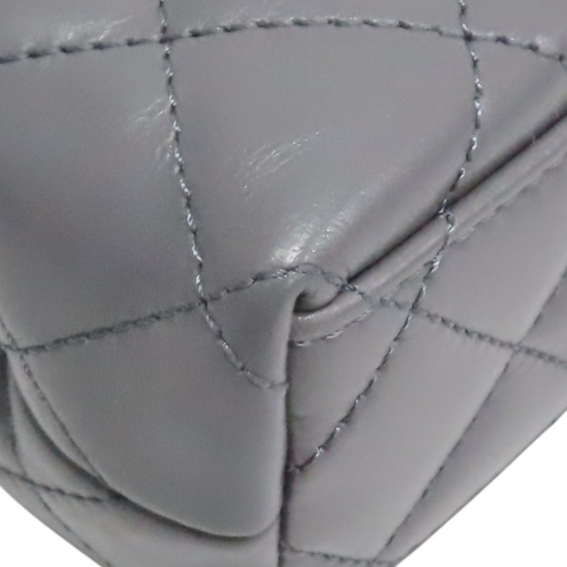 銀灰色 牛皮 Kelly Mini 鏈帶 肩背包 金釦【CHANEL 香奈兒】 AS4416-13