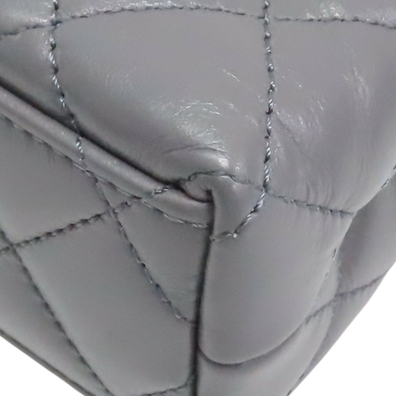 銀灰色 牛皮 Kelly Mini 鏈帶 肩背包 金釦【CHANEL 香奈兒】 AS4416-14