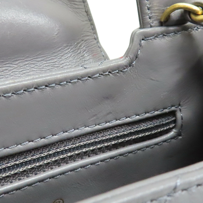 銀灰色 牛皮 Kelly Mini 鏈帶 肩背包 金釦【CHANEL 香奈兒】 AS4416-16