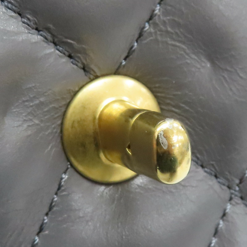 銀灰色 牛皮 Kelly Mini 鏈帶 肩背包 金釦【CHANEL 香奈兒】 AS4416-18