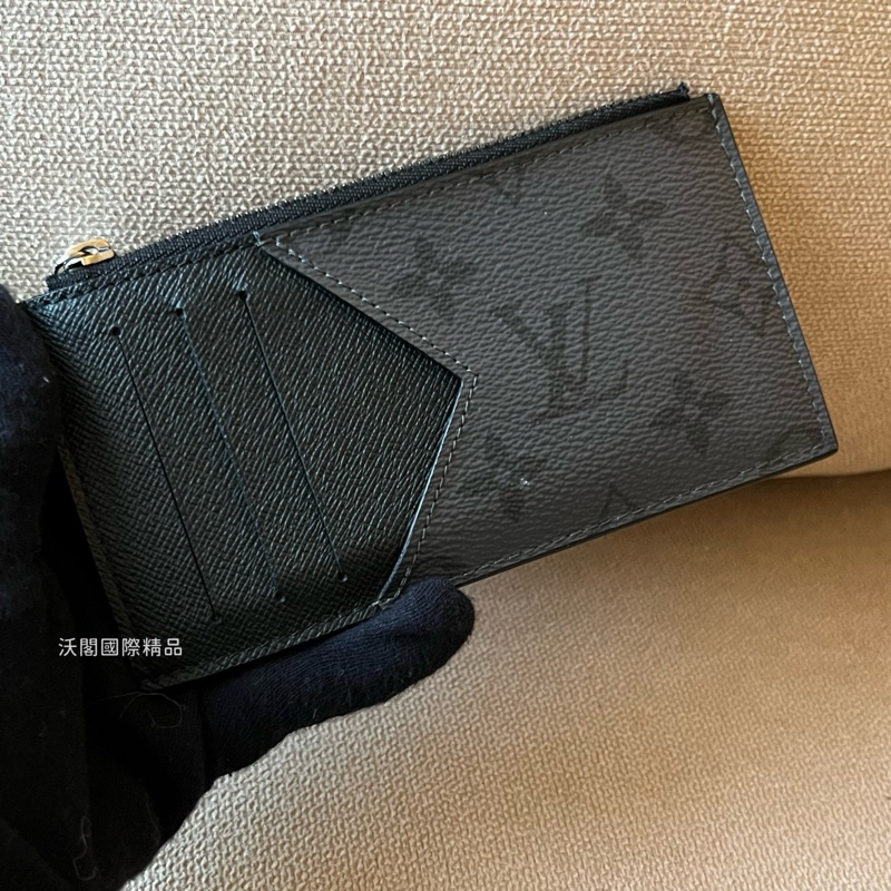 LOUIS VUITTON 零錢卡片包 - 灰老花M69533-1