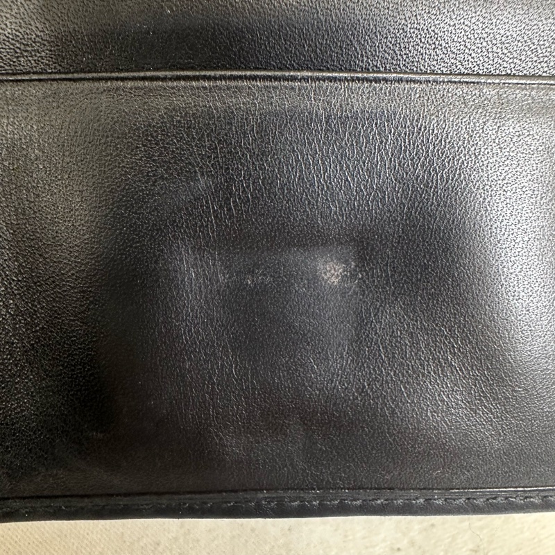 Gucci 中古黑色馬銜扣老花領錢袋短夾-14