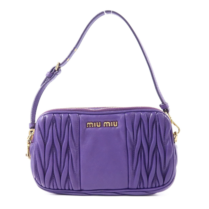 Miu Miu 羊皮皮革Handbag金扣手挽袋-0