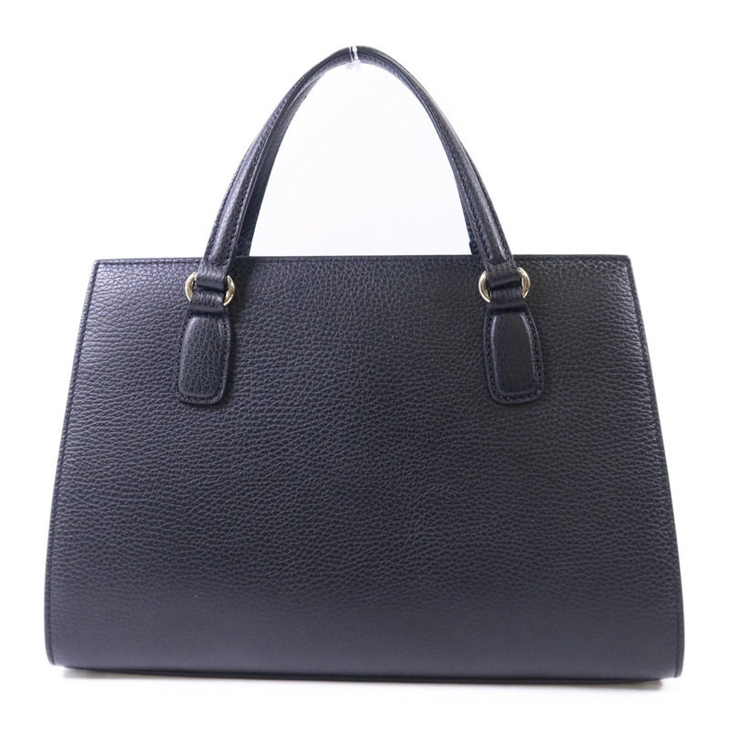 GUCCI 牛皮皮革Interlocking G金扣手挽袋-1