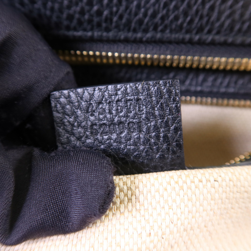 GUCCI 牛皮皮革Interlocking G金扣手挽袋-7