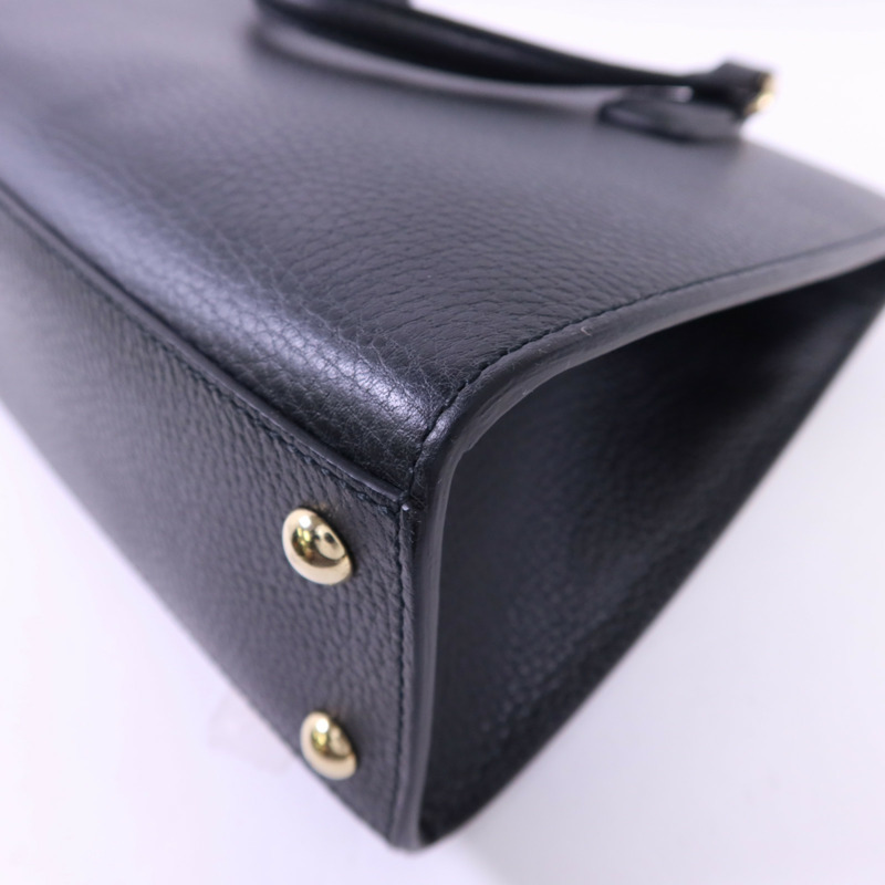 GUCCI 牛皮皮革Interlocking G金扣手挽袋-13