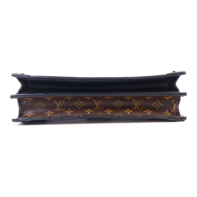 LOUIS VUITTON Monogram Reverse Trunk Clutch金扣肩背袋棕色-3