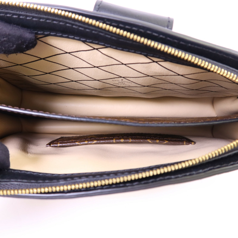 LOUIS VUITTON Monogram Reverse Trunk Clutch金扣肩背袋棕色-5